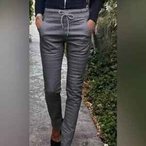 Bevy Flog Shely Gray Grid Check Drawstring Pants Slim Skinny Sz 26